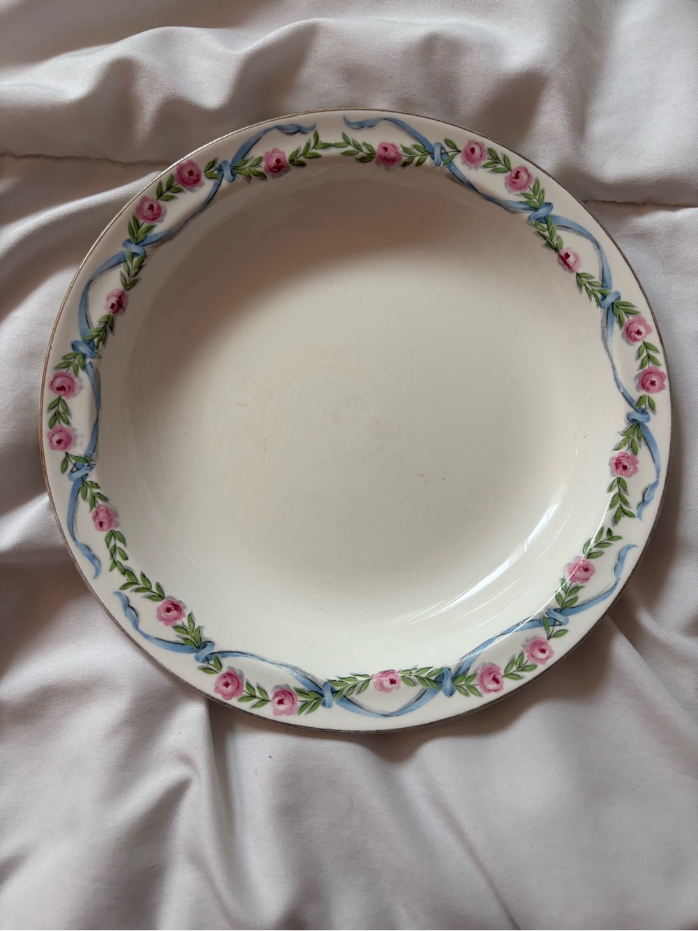 Vintage Hall Superior Great American Tea Co. floral trim plate